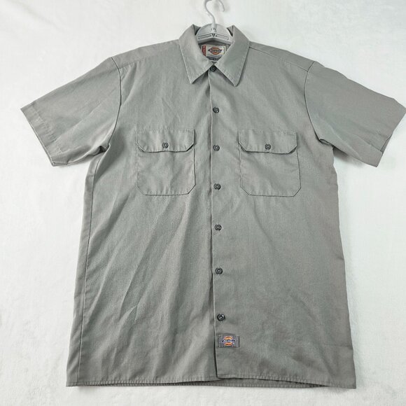 Dickies Work Shirt Men Size Medium Short Sleeve Gray - Picture 1 of 9
